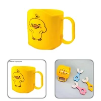 useful drinking cup non slip yellow simple novelty toothbrush holder mouthwash cups toothbrush cup