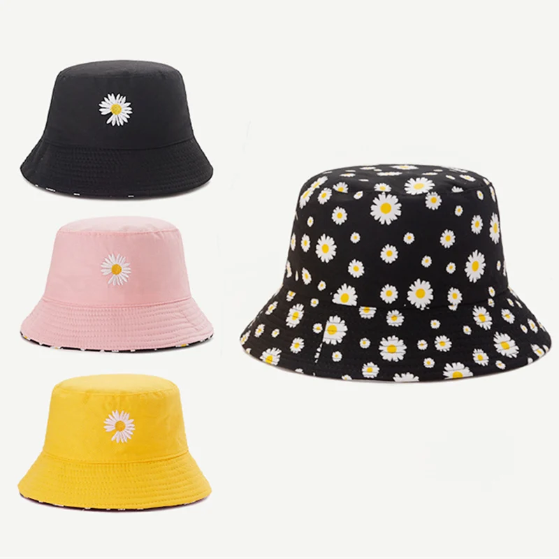 Панама хлопковая для мужчин и женщин двухсторонняя пляжная с цветочным принтом