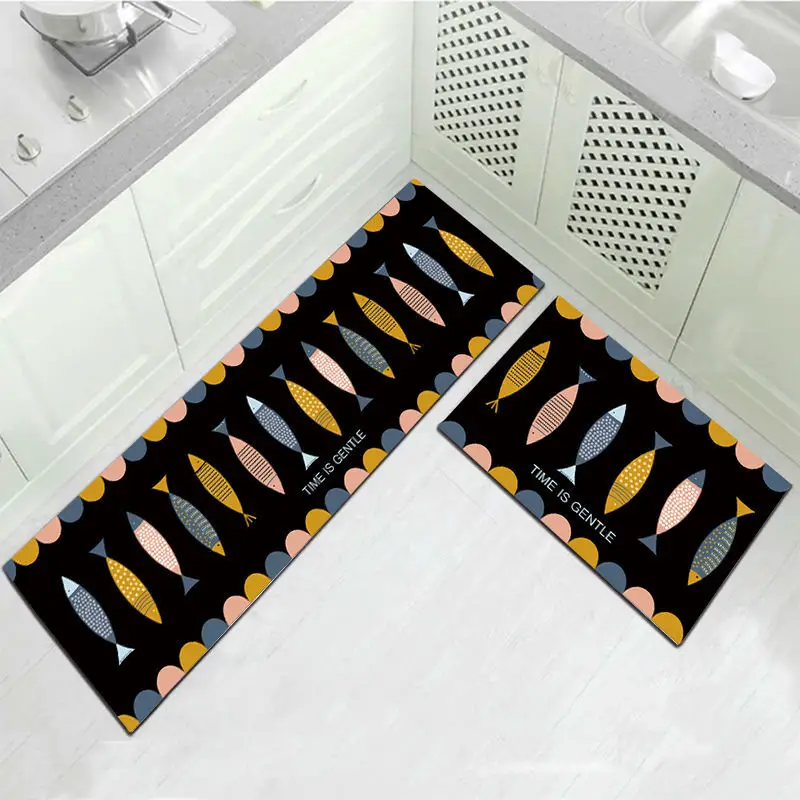 

Modern Kitchen Area Rug Mats Plants Winter Non-slip Washable Household Bedroom Bedside Carpet Entrance Doormat Living Room