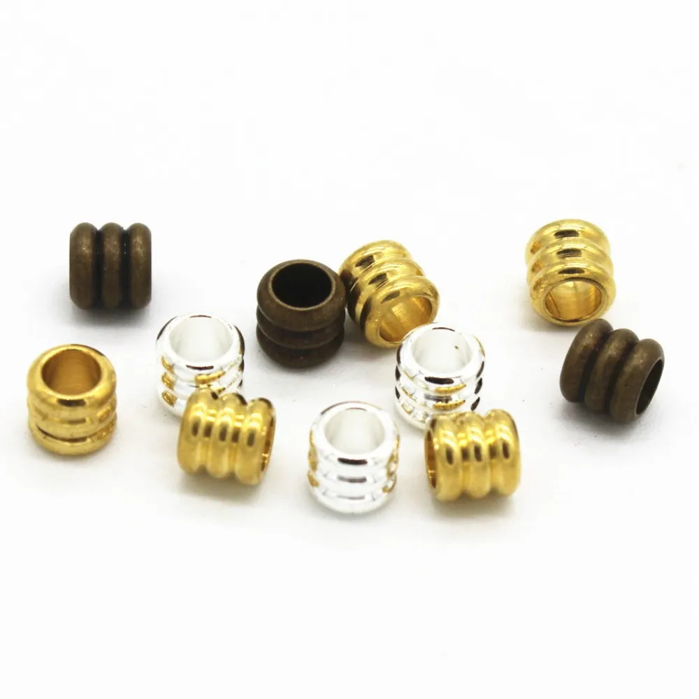 SEA MEW 100 шт. 4 5*5 мм металлическая латунная бусина прокладка бисер DIY трубные бусины