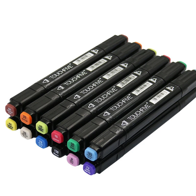 TouchFIVE Twin Brush Marker Set Graffiti Pen Sketching Markers 168 Colors Drawing Manga Design for School | Канцтовары для офиса и