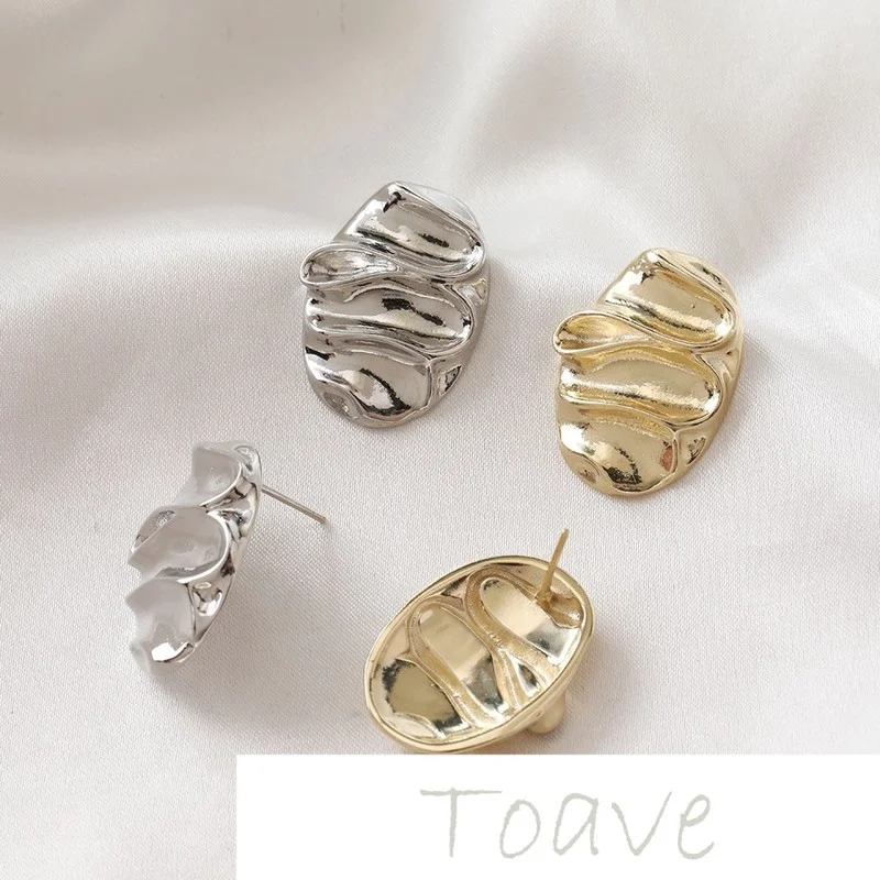 

Позолоченные серьги, 14 карат, овальная форма, волнистые, вогнуто-выпуклые