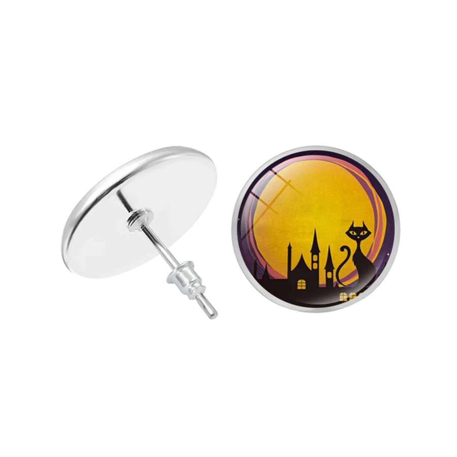 Хэллоуин сережки летучая мышь подвеска с изображением полной Луны на надписью