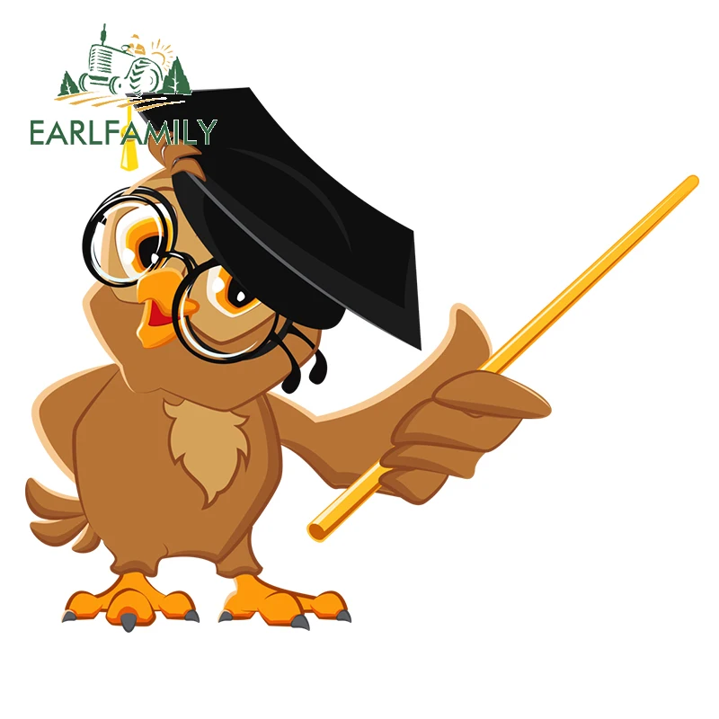 

EARLFAMILY 13cm x 10.5cm For Wise Owl Car Stickers Window Fine Decal Interesting Personality Creative Sticker Car Accessories