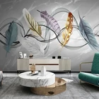 Настенные обои на заказ, скандинасветильник свет, роскошный 3D мраморный узор, дымчатые перья, для гостиной, фоновая Настенная роспись для телевизора, домашний декор