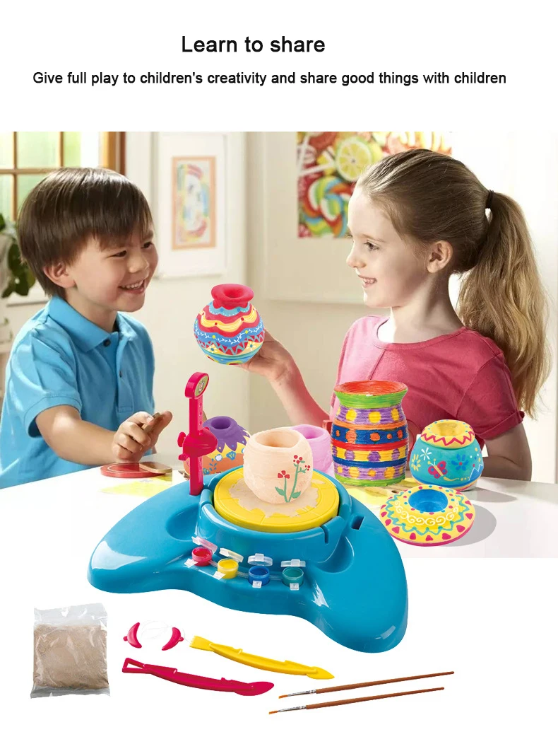 

Electric Pottery Wheel Machine Kit for Children DIY Pottery Wheel Clay Pottery