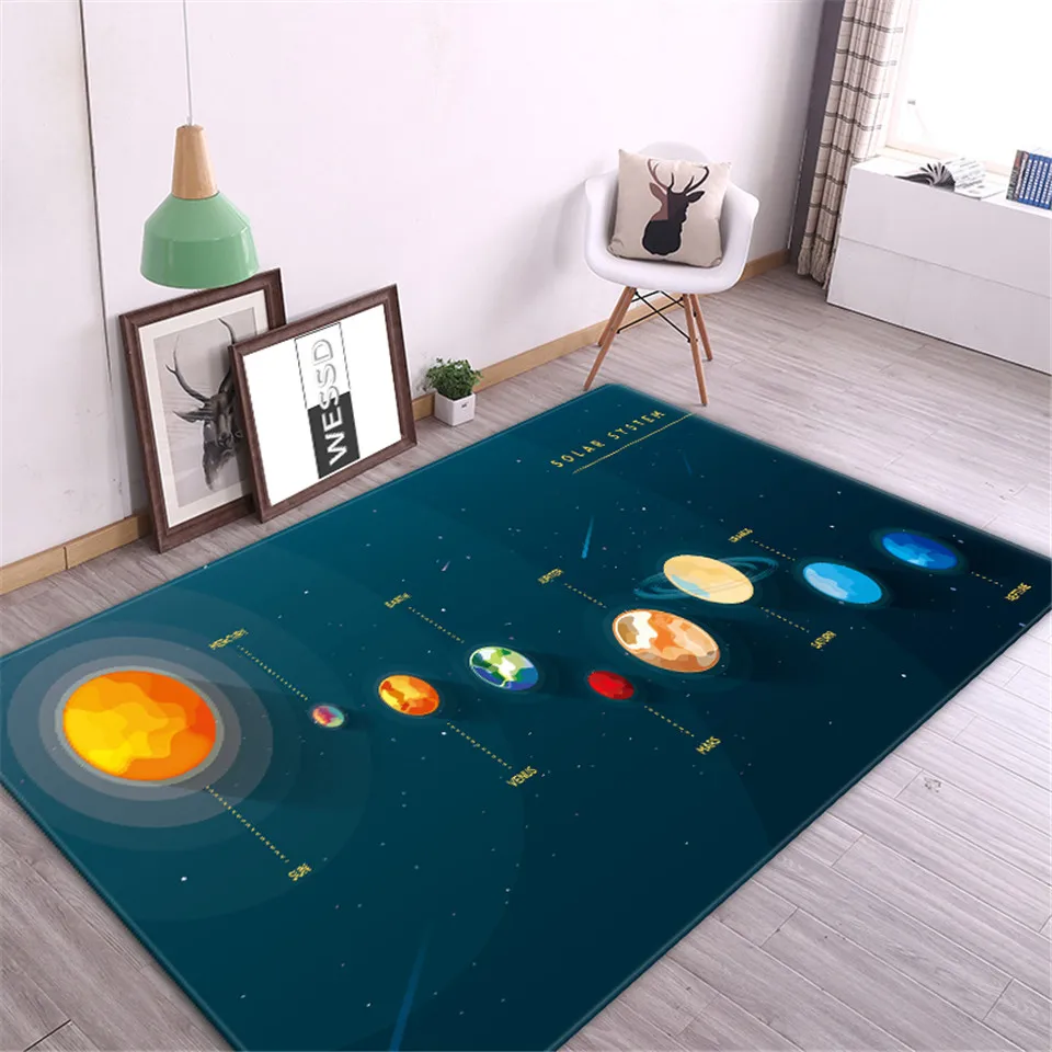 3D ковер на солнечной батарее для детской комнаты с планетами мальчика спальни