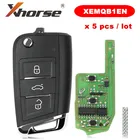 Супер дистанционный ключ XHORSE XEMQB1EN для VW MQB, 3 кнопки, встроенный супер чип XT27 VVDI, английская версия, 5 шт.