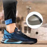 autumn safety shoes steel toe men fashion anti smashing mens work shoes black breathable comfortable sports shoes