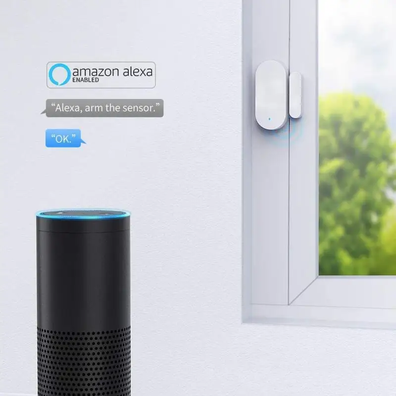 Датчик двери Tuya Smart Zigbee детектор с управлением через приложение и поддержкой Alexa