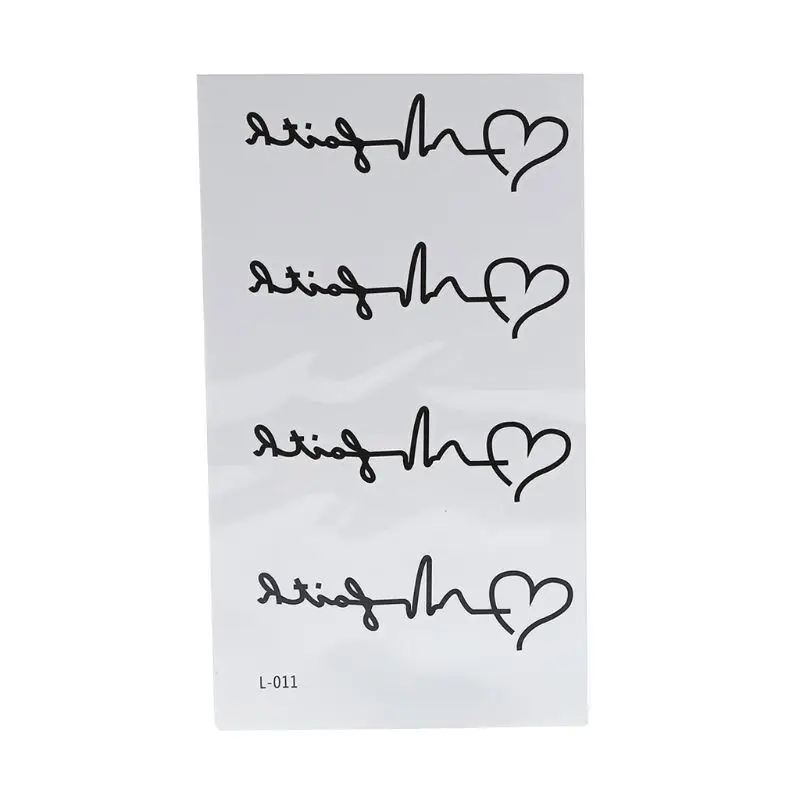 

Black Stars Heart Pattern Removable Waterproof Temporary Tattoo Body Art Sticker G6KE