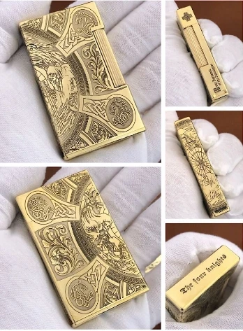 3 THZ11watch video side pulley 6style dragon Apocalypse soldiers Kerosene retro vintage brass Side slip lighter - Цвет: 3