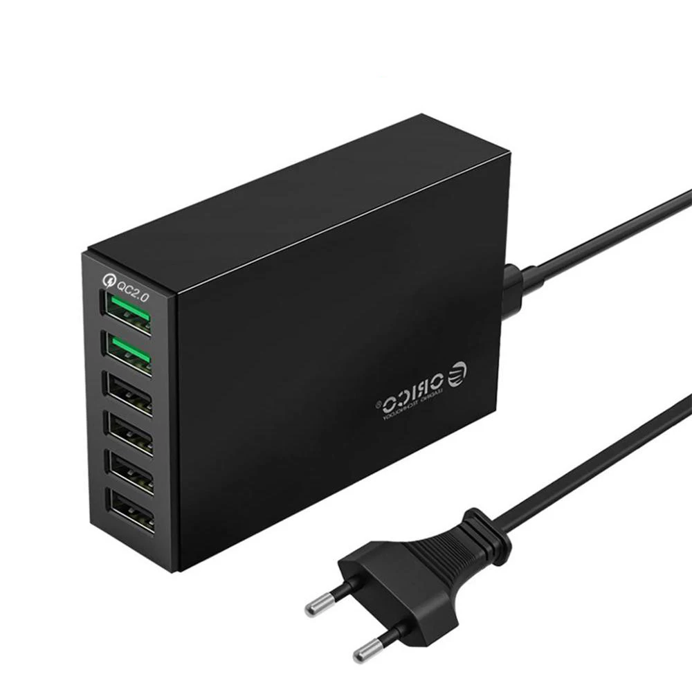

ORICO 6 Ports USB QC2.0 Fast Charger Charging Station Desktop Charger USB Adapter for iPhone Samsung Huawei Xiaomi Cell Phone