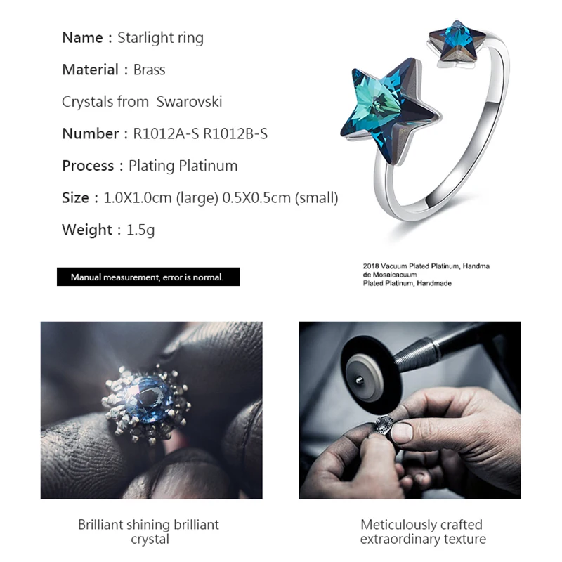 BOSCEN украшенное австрийским кристаллом кольцо для женщин подарок на день