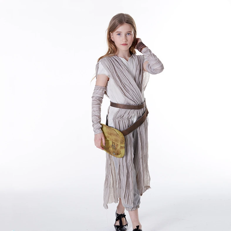 Детские классические костюмы для косплея на Хэллоуин Рей комбинезон джедая