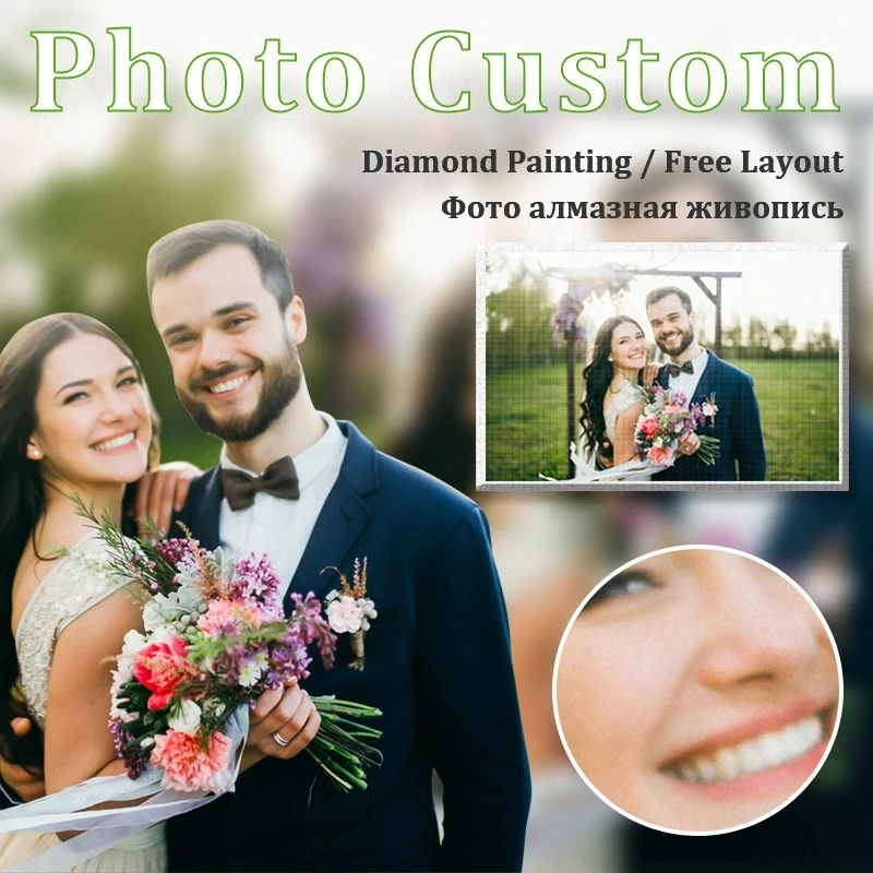 

Diamond Painting Custom Photo 5D DIY Cross Stitch Diamond Embroidery Picture of Rhinestones Sale For Home Wedding Decoration