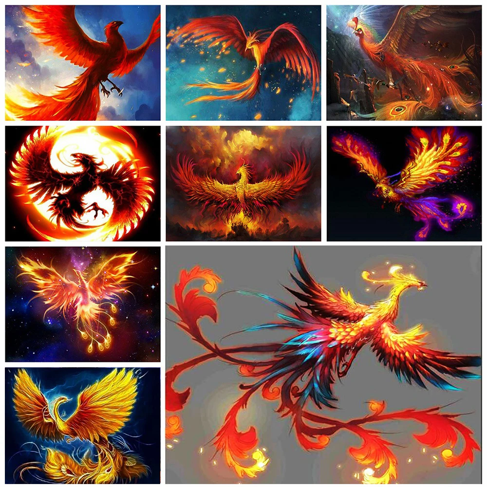 

Набор для рукоделия MEIVN, квадратная Алмазная вышивка с изображением Феникса, животные со стразами картин