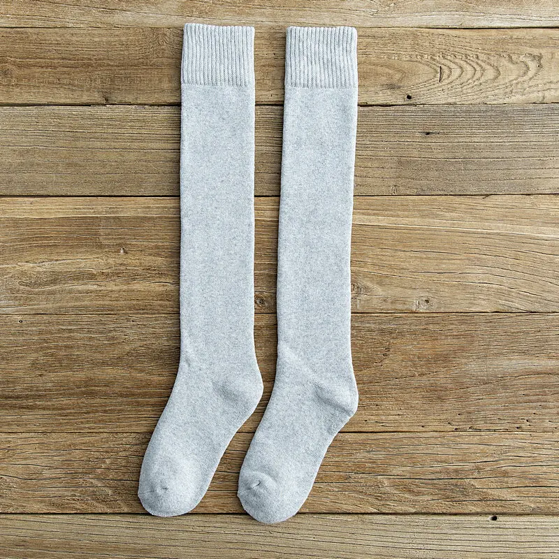 Women light gray Зимние новые мужские и женские носки хлопковые махровые плотные теплые длинные носки без пятки японские модные носки skarpetki calcetines mujer - Цвет: Women light gray