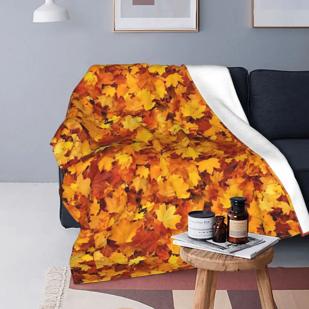 

Manta de otoño con patrón Floral naranja, colcha para cama a cuadros, manta de playa, manta de lana, edredones y colcha