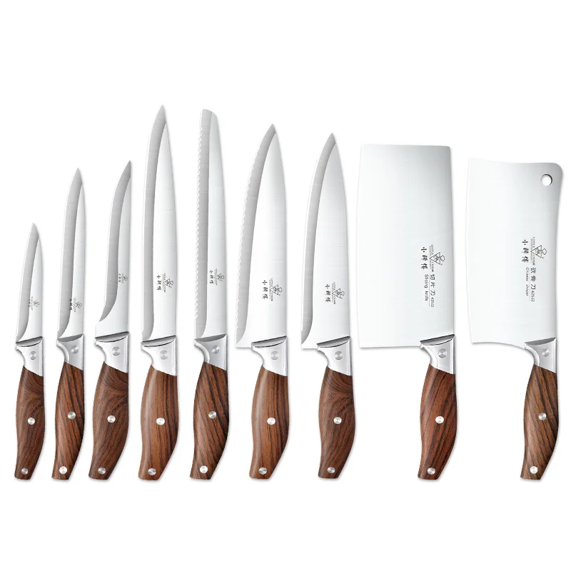 

Little Cook handmade Kitchen knives set fixed blade Butcher cleaver utility chef bread Sushi chef paring knife Cooking tools