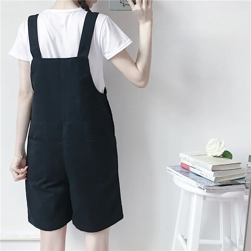 Летние новые женские шорты на подтяжках милые с вышивкой в виде кота Свободные