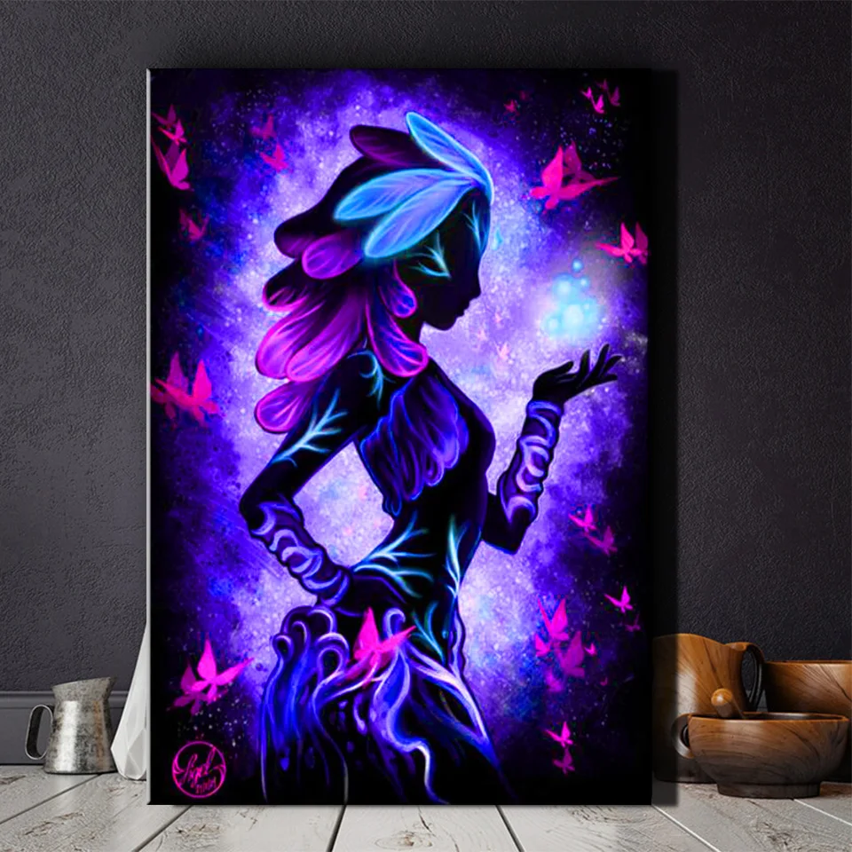 

Black Fairy Girl 5d diy diamond painting Full square diamond embroidery round of drill mosaic 3d Elf Picture,Home Decor