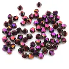 Двухконусные блестящие металлические бусины 4 мм, стеклянные бусины с покрытием 5238, цветные бусины с кристаллами для изготовления ювелирных украшений, 120 шт.лот