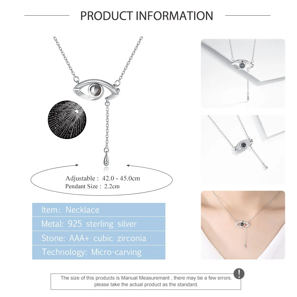 Турецкий глаз проекция 100 языков я люблю тебя ожерелье для женщин серебро 925 пробы