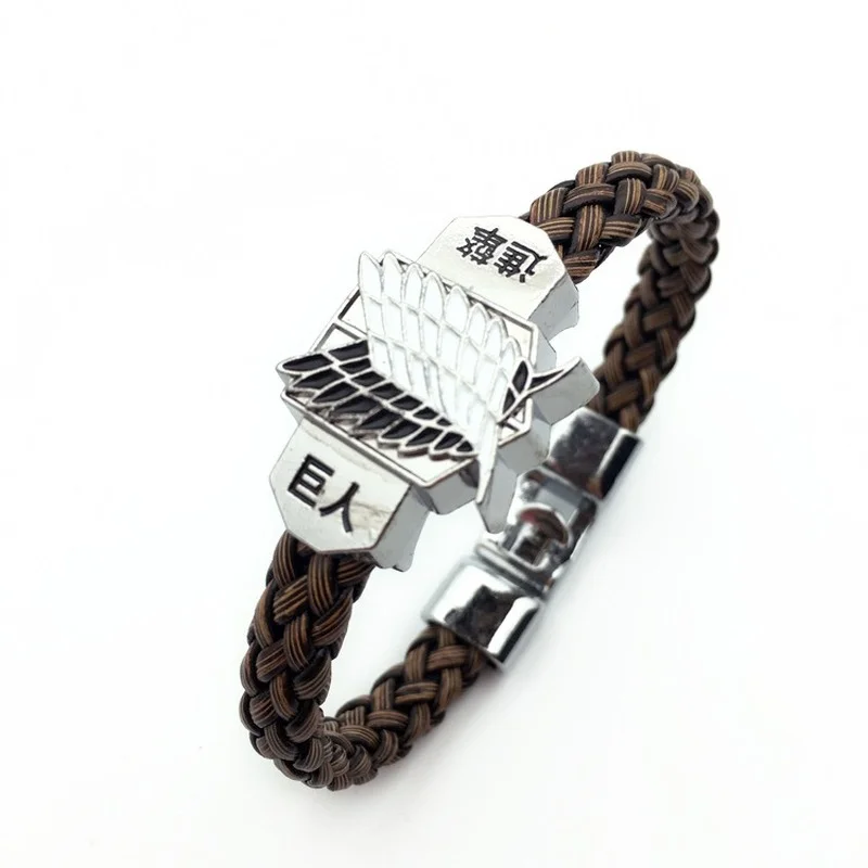 

Anime Attack on Titan Bracelets Shingeki No Kyojin Giant Rope Bracelet Handmade Woven Bracelet Women Cosplay Jewelry Gift