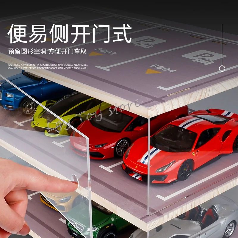 Dustproof Collection Display Cabinet Acrylic Garage Model Simulation Parking Lot Photography Background 1:24 Car Men's Gift | Игрушки и