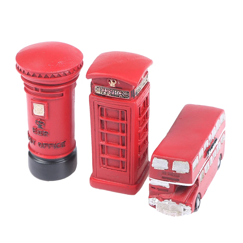 Британский двухэтажный автобус ретро телефонная будка почтовая Миниатюрная