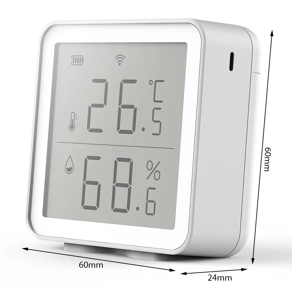 

Smart Temperature Sensor Hygrometer Thermometer Low Voltage LCD Display Humidity Detector for Alex/Siri/Smart life/Tuya WIFI