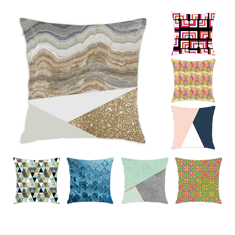 

[Douladou] Modern Abstract Stripes Geometrical Cushion Cover Pillows Pillow Case Polyester Decorative Pillowcase living45x45CM