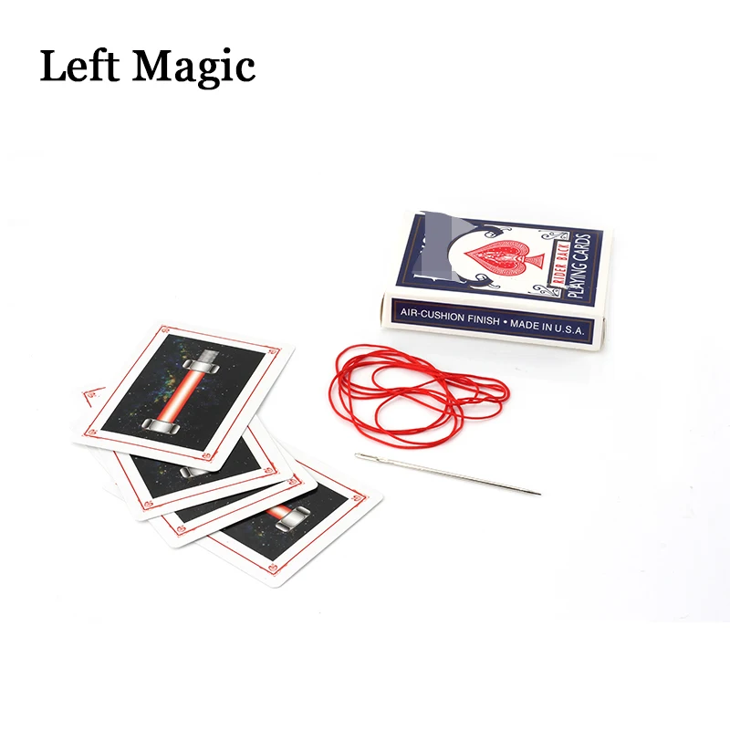 Игла через Волшебные трюки колоды волшебные карты реквизит крупным планом