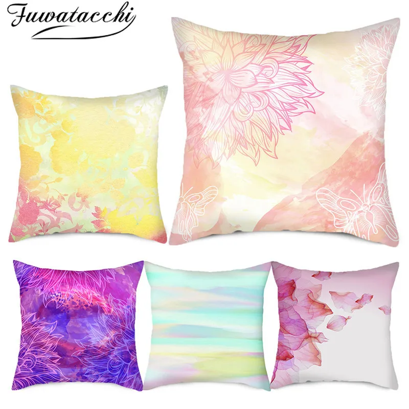 Fuwatacchi Butterfly Cushion Covers Flowers Pillow Cases Cotton New for Bedroom Sofa and Chair Decorative 45*45cm | Дом и сад