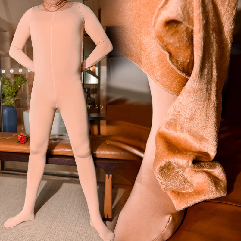 Комбинезон унисекс теплый флисовый комбинезон колготки и чулки для пениса