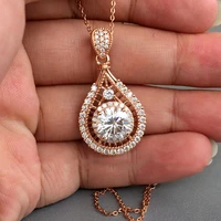 classic luxury 925 silver jewelry necklace oval white zircon pendant suitable for womens wedding gifts all match sweater chain