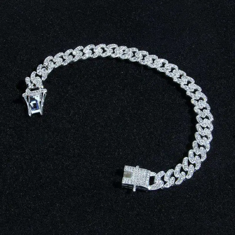 

Iced Out Zircon Cuban Link Necklaces For Women Rhinstone Crystal Choker Collar Chain Hip Hop Rock Necklace Gothic Jewelry