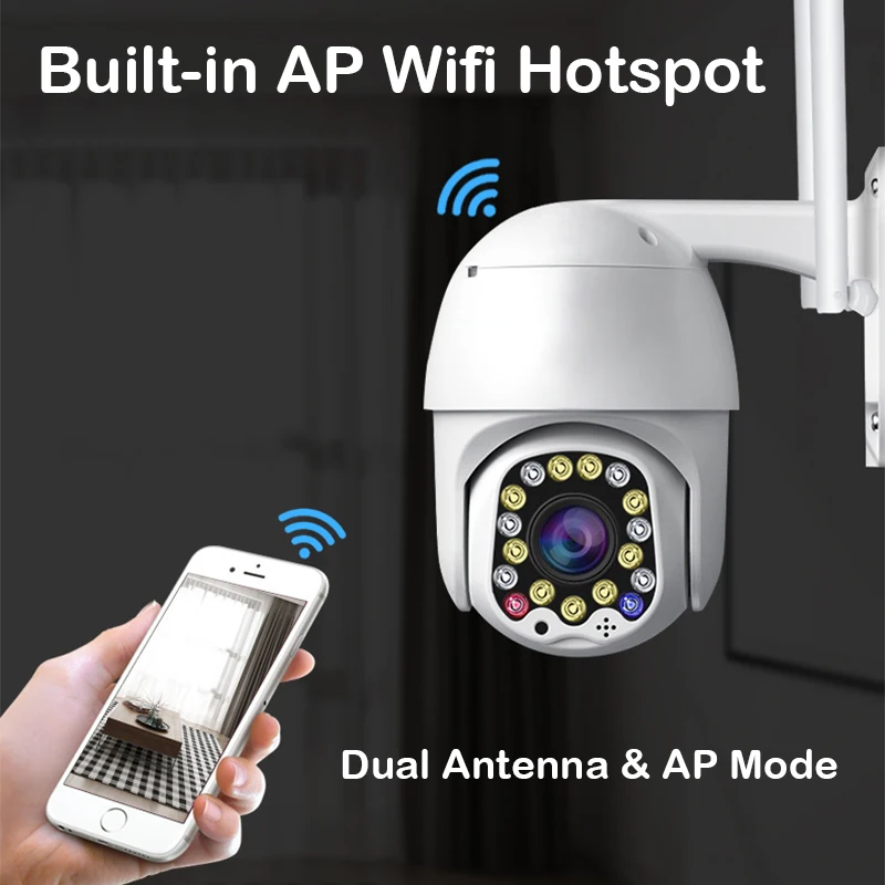 17 светодиодный открытый сигнал движения 2MP ip-камера WiFi 4X цифровой зум двойная антенна скоростная купольная камера с сиреной светильник Облачное хранилище