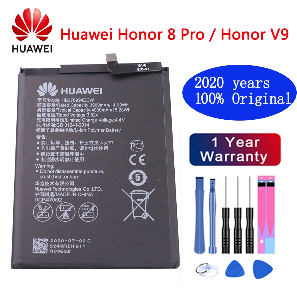 2020 лет Хуа Вэй оригинальный аккумулятор HB376994ECW для Huawei Честь V9 Honor 8 Pro DUK AL20 TL30