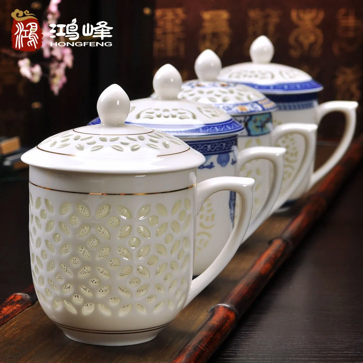 Изысканный 300 мл Цзиндэчжэнь полый сотовый стеклянный керамический фарфоровый