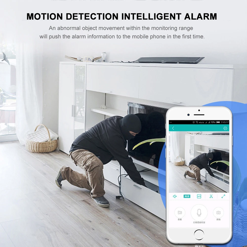 Мини wifi IP камера беспроводная домашняя безопасность 2.0MP HD CCTV няня с ИК ночного