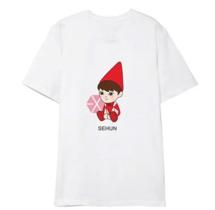 Exo concert same member/футболка с короткими рукавами и круглым вырезом изображением