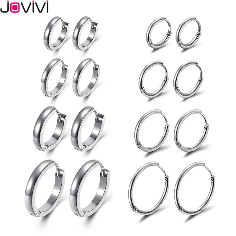 

JOVIVI 16 Pairs Stainless Steel Huggie Hoop Earrings 18G Round Loop Earring Fashion Unisex Ear Piercing Jewelry for Men Women