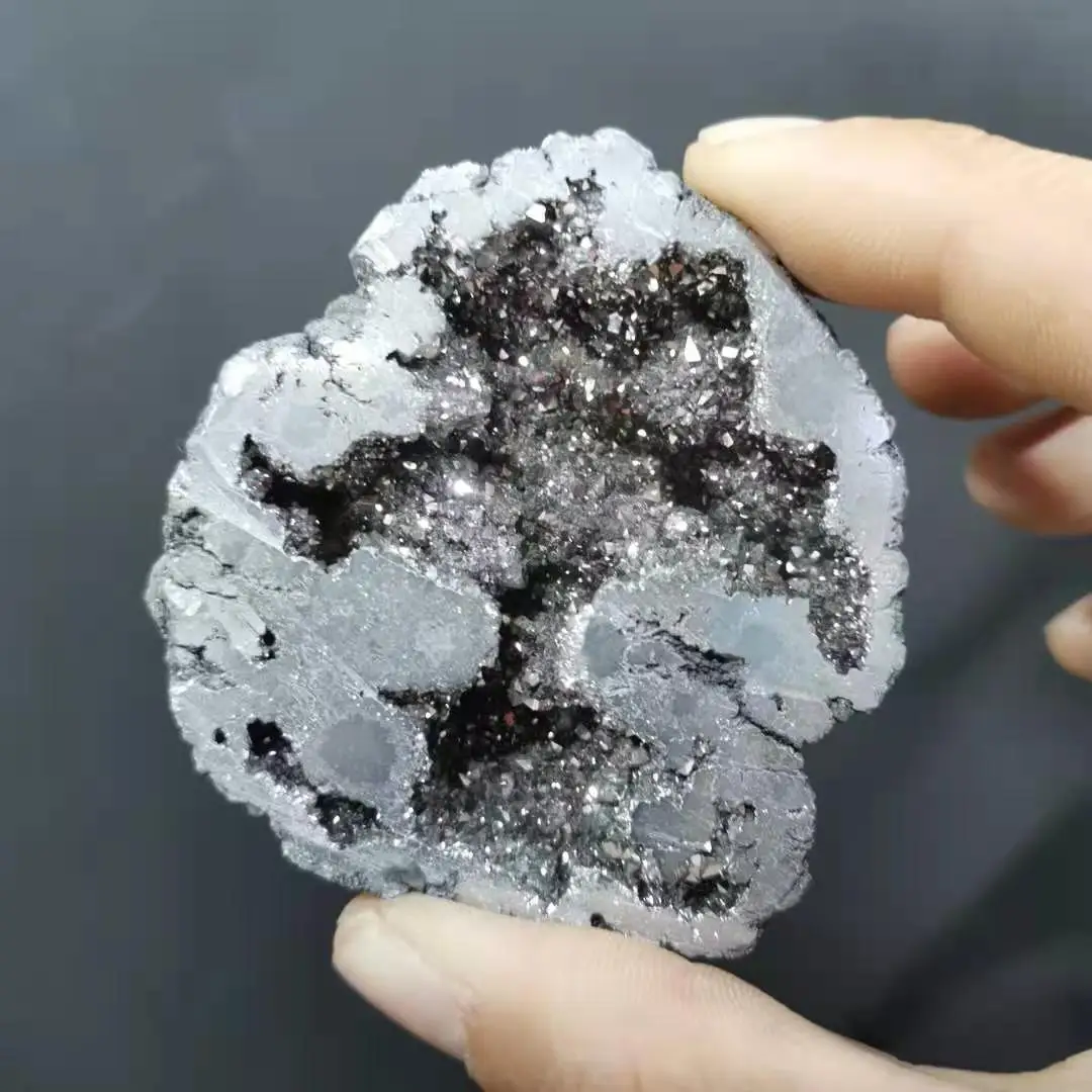 Природный Агат geode Aura с титановым покрытием Друза Geode | Дом и сад