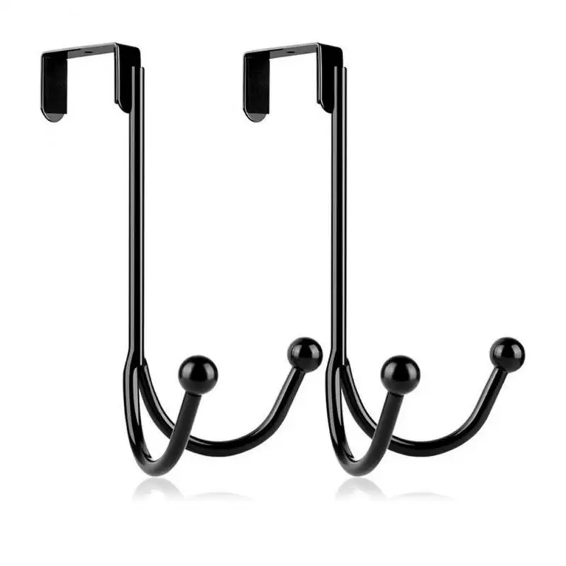 

Wrought Iron Double J-shaped Storage Hook Door Back Storage Hanger Bathroom Kitchen Wall Bedside Cabinet Coat Bag Hanging Hook