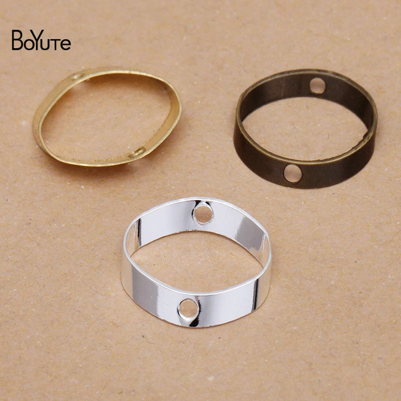 

BoYuTe (200 Pieces/Lot) 12*13MM Metal Brass Tube Ring Connector Materials Factory Supply Diy Handmade Jewelry Accessories