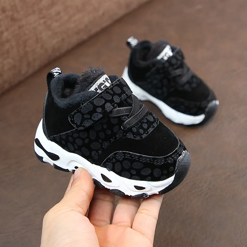 2019 леопардовая обувь для маленьких девочек зимняя теплая мальчиков кроссовки