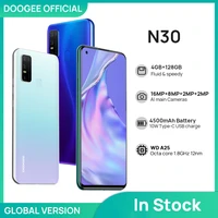 doogee n30 cellphone full netcom 6 55inch mobile smart phone quad camera 128gb rom octa core global version 4500mah android 10