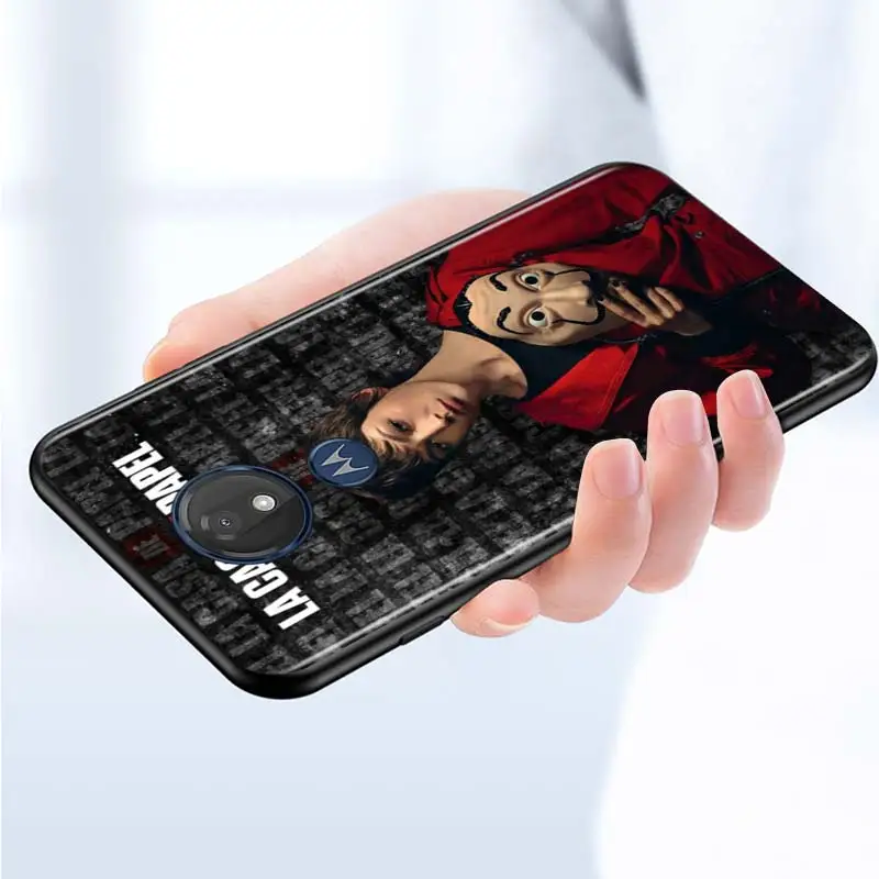 

Money Heist House Paper for Motorola G9 G8 G E7 E6 One Play Marco Hyper Fusion Stylus Power Edge Plus Black Phone Case